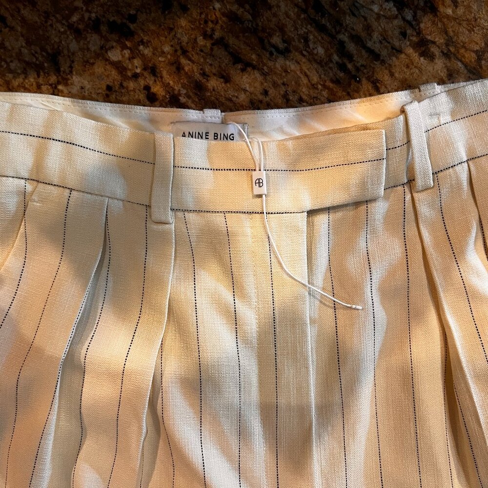 Linen pinstripe pants